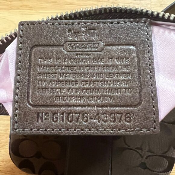 Coach Crossbody Bag Brown Sutton Swing Signature Fabric Vertical Hang Small - Picture 12 of 16